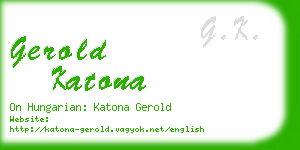 gerold katona business card